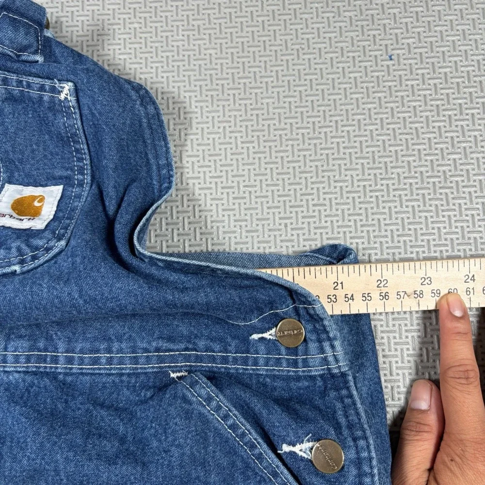 Carhartt Denim Overalls Mens 42x29 Blue Bib Carpenter Workware